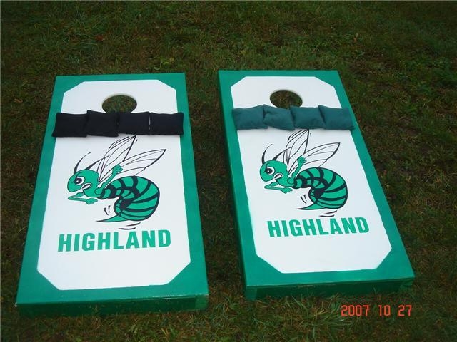 Custom High School Logo Corn Hole Games - Boards and Bags Custom High School Logo Corn Hole Games - Boards and Bags